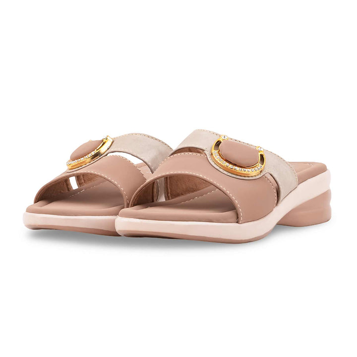 Beige Formal Slipper For Women PU0677