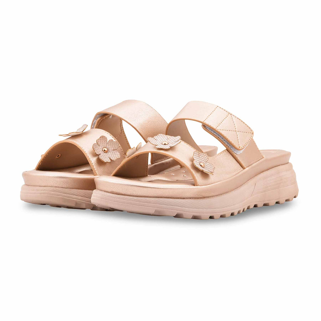 Golden Formal Slipper For Ladies PU0684