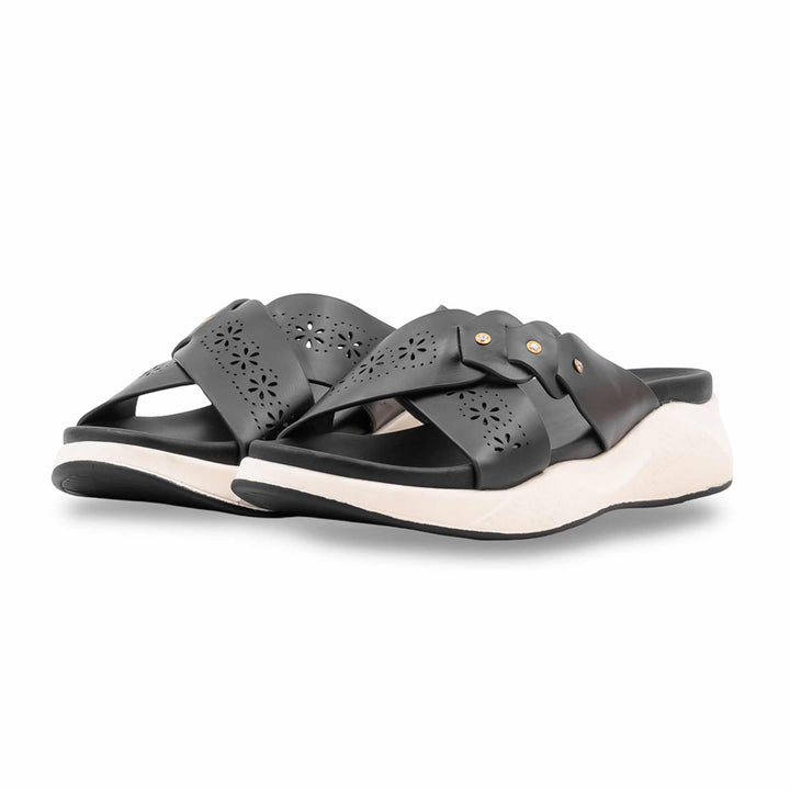 Black Formal Slipper For Ladies PU0692