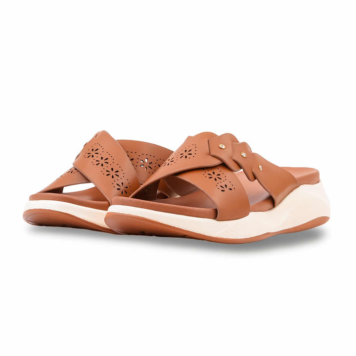 Tan Formal Slipper For Ladies PU0692