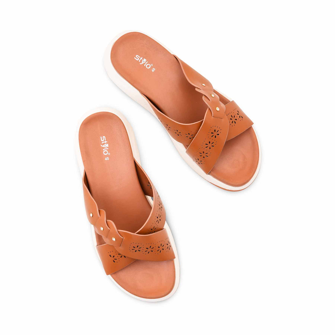 Tan Formal Slipper For Ladies PU0692