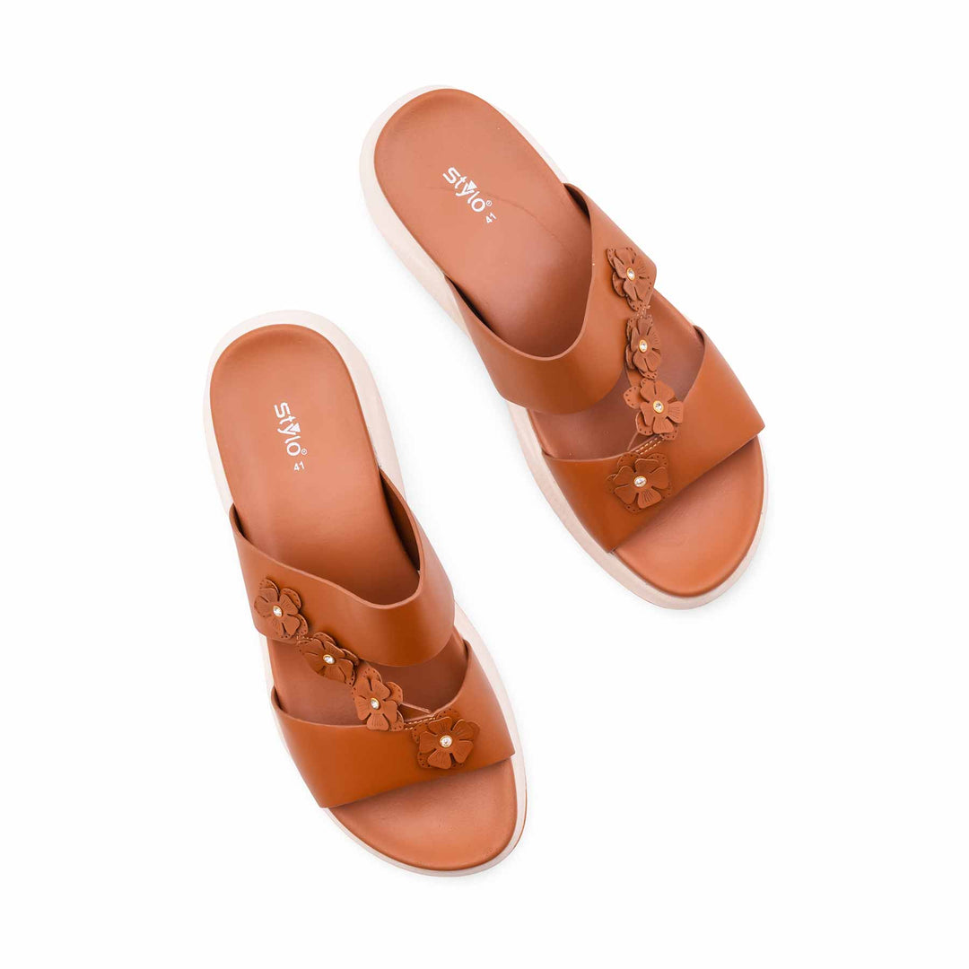 Tan Formal Slipper For Ladies PU0694