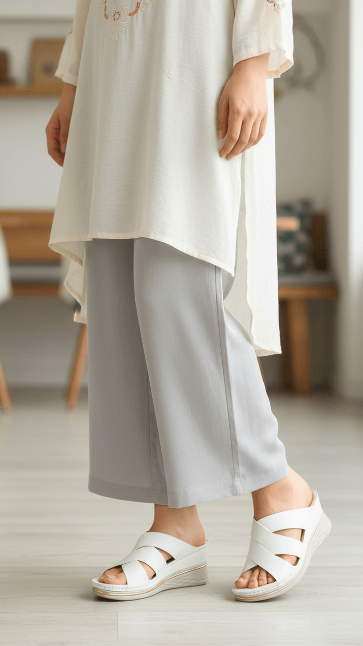 White Formal Slipper For Women PU0703
