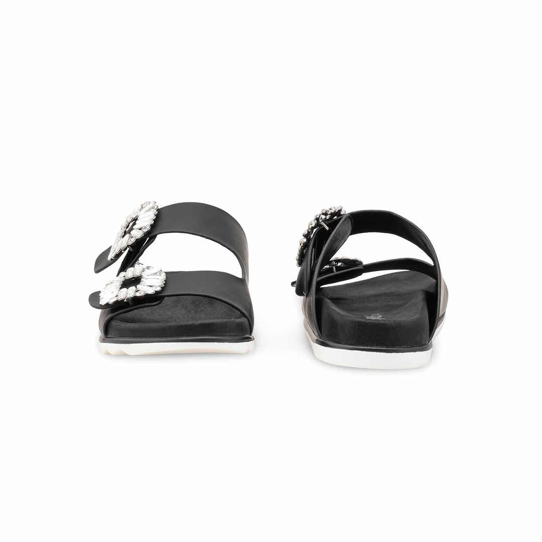 Black Formal Slipper For Ladies PU0714