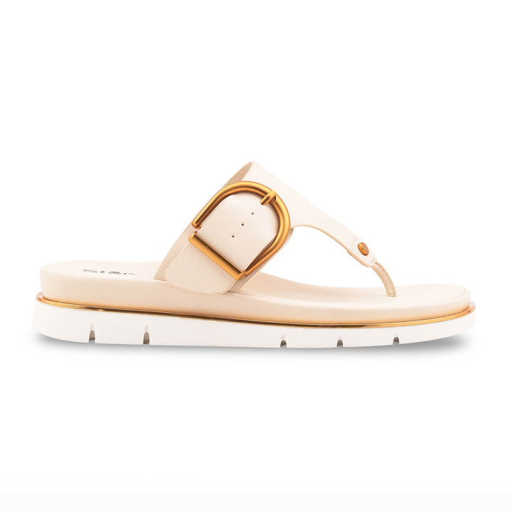 Cream Formal Slipper For Ladies PU0718