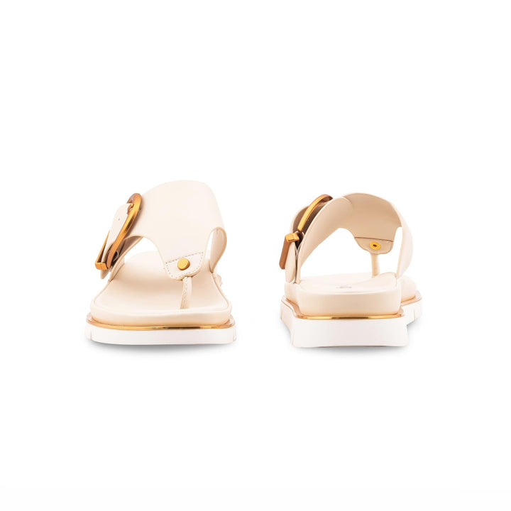 Cream Formal Slipper For Ladies PU0718