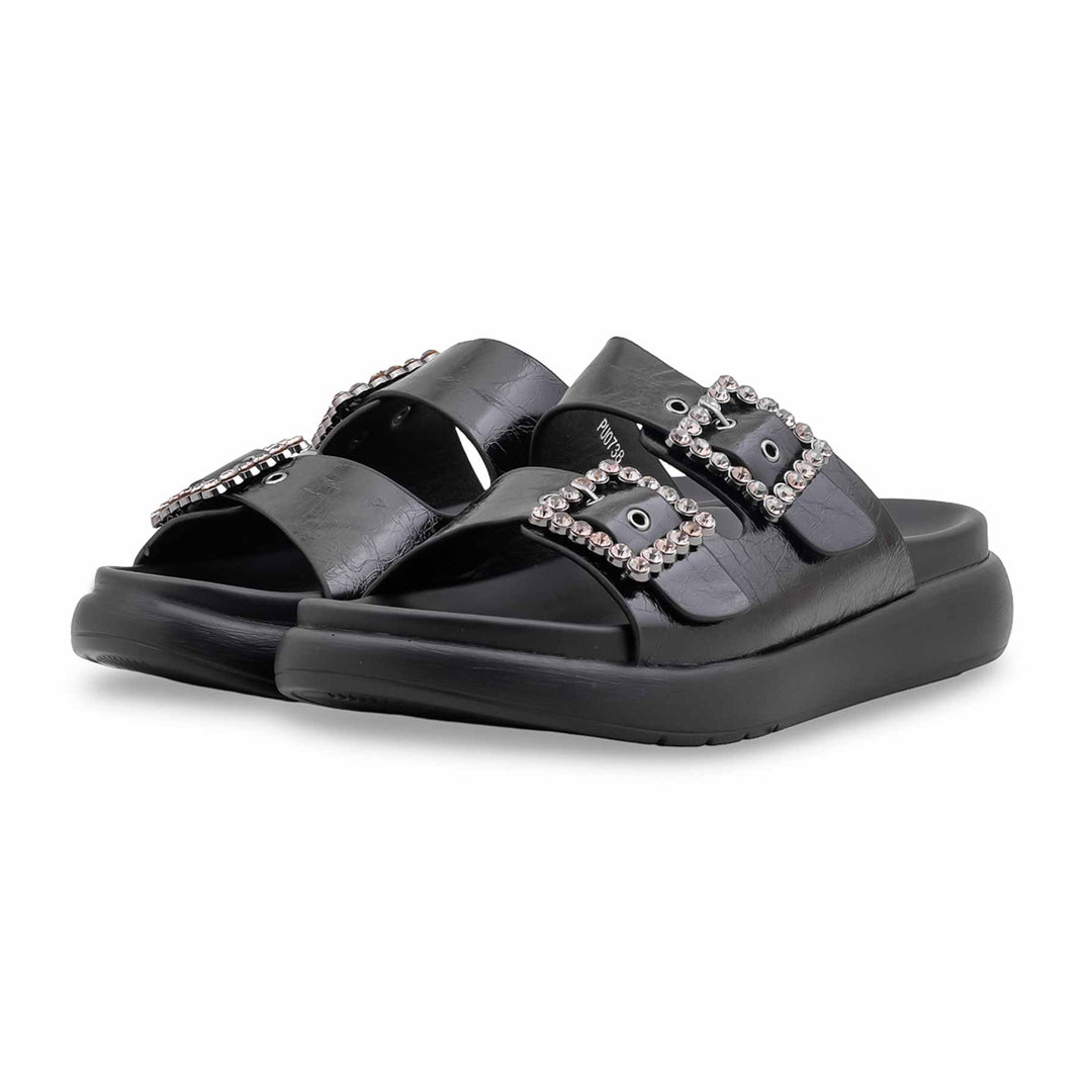 Black Formal Slipper For Ladies PU0738