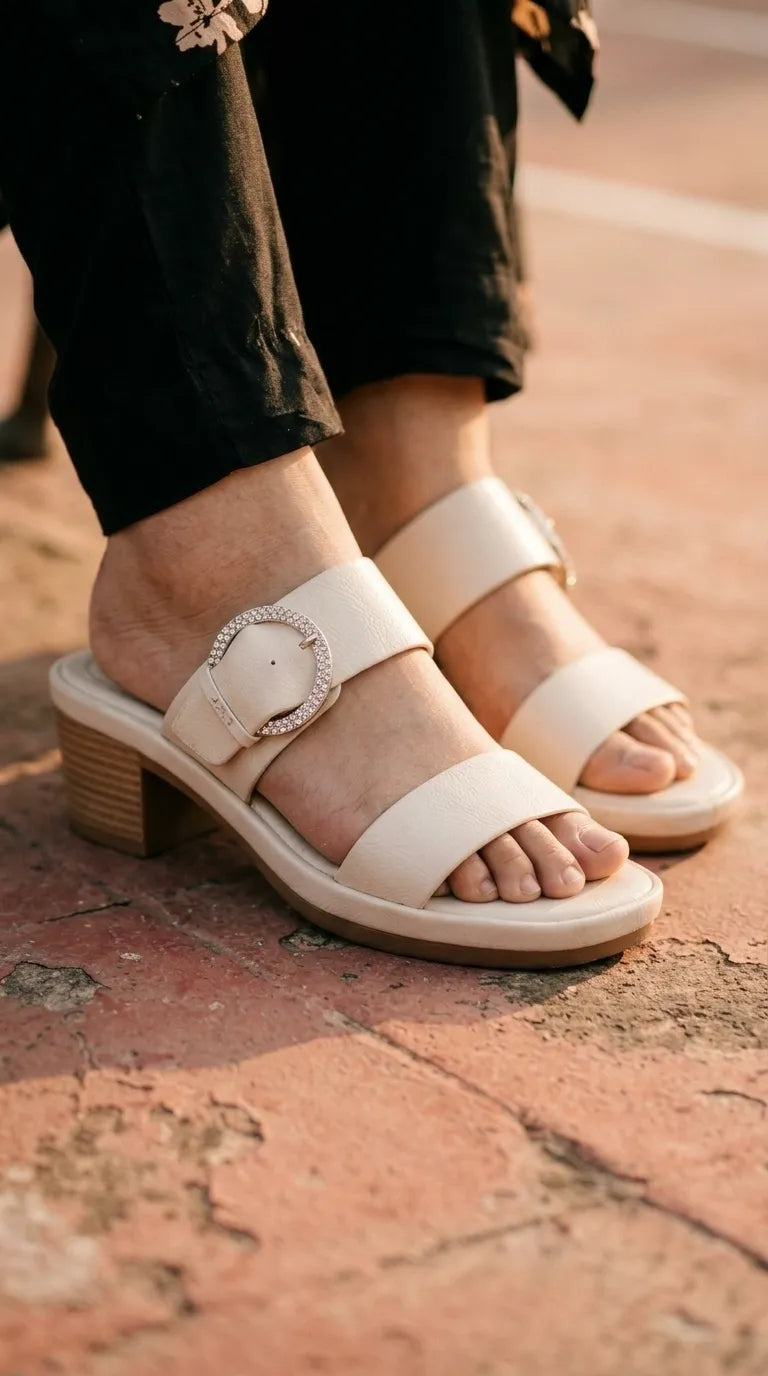 White Formal Slipper For Women PU0739