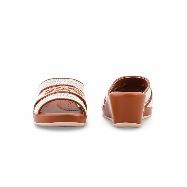 Tan Formal Slipper For Ladies PU0741