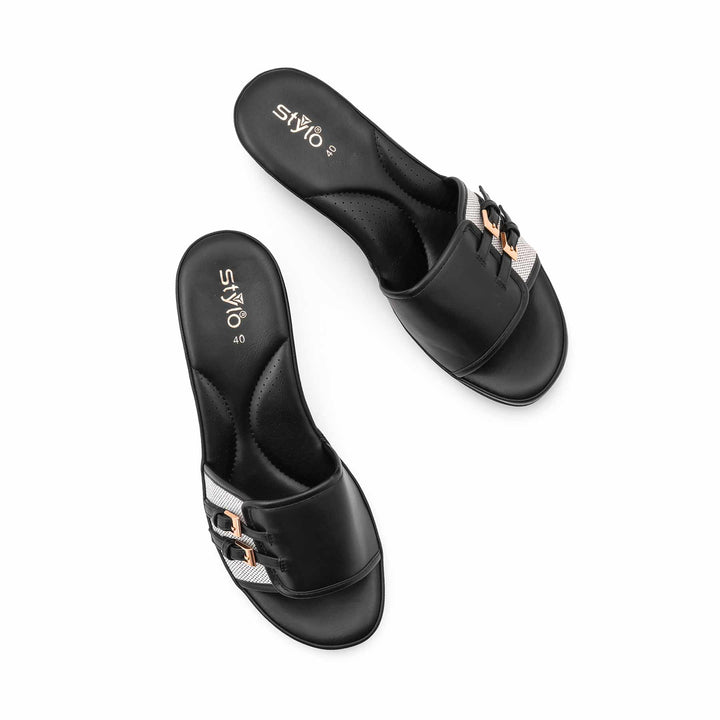 Black Formal Slipper For Ladies PU0742