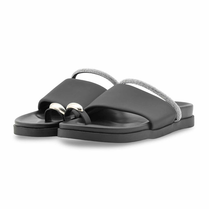 Black Formal Chappal For Women PU0745