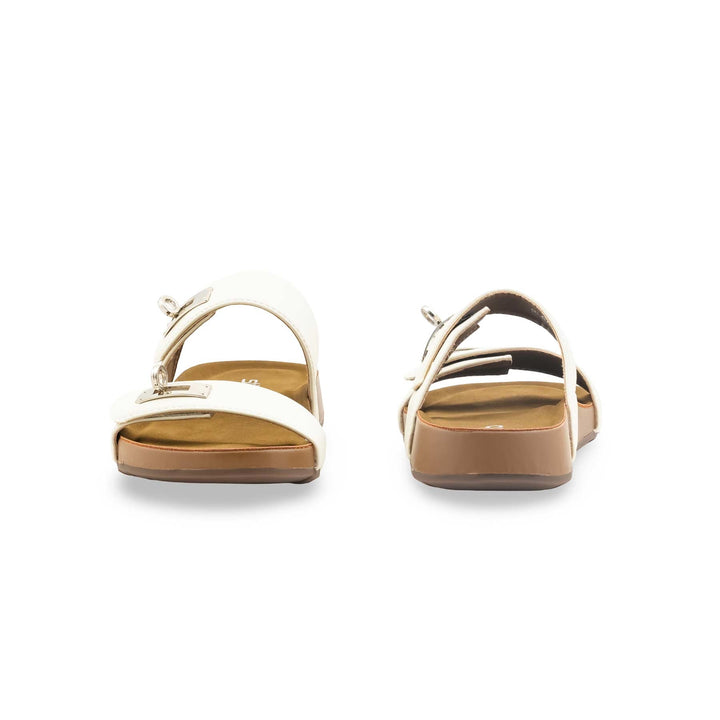White Formal Slipper For Ladies PU0747