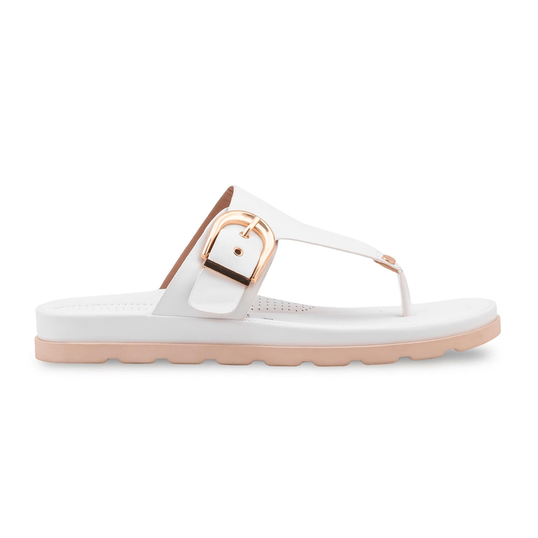 White Formal Chappal For Women PU0754