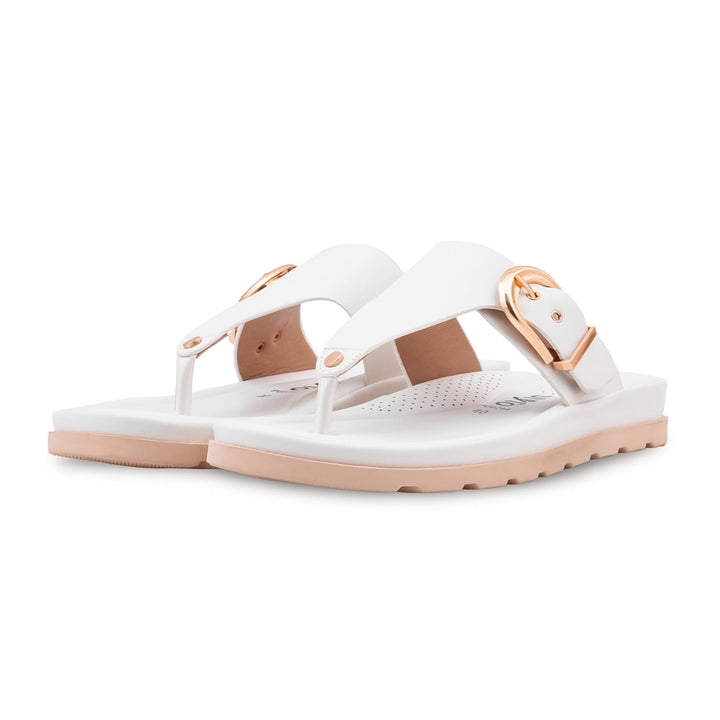 White Formal Chappal For Women PU0754