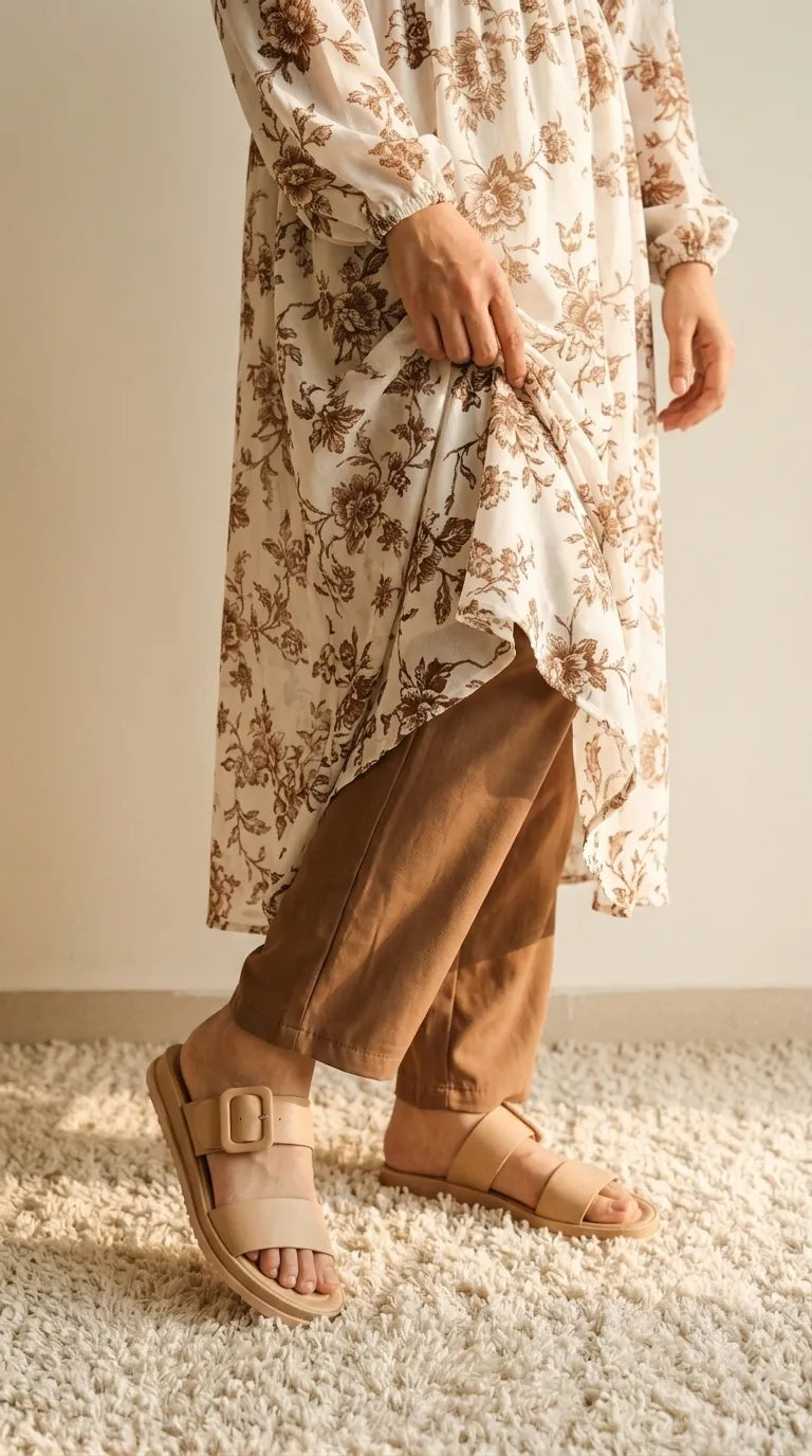 Beige Formal Slipper For Women PU0755