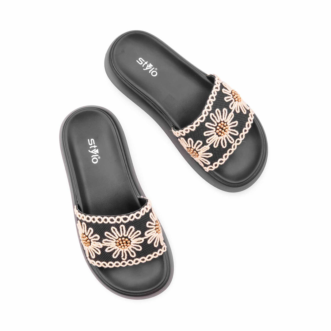 Black Formal Slipper For Ladies PU0762