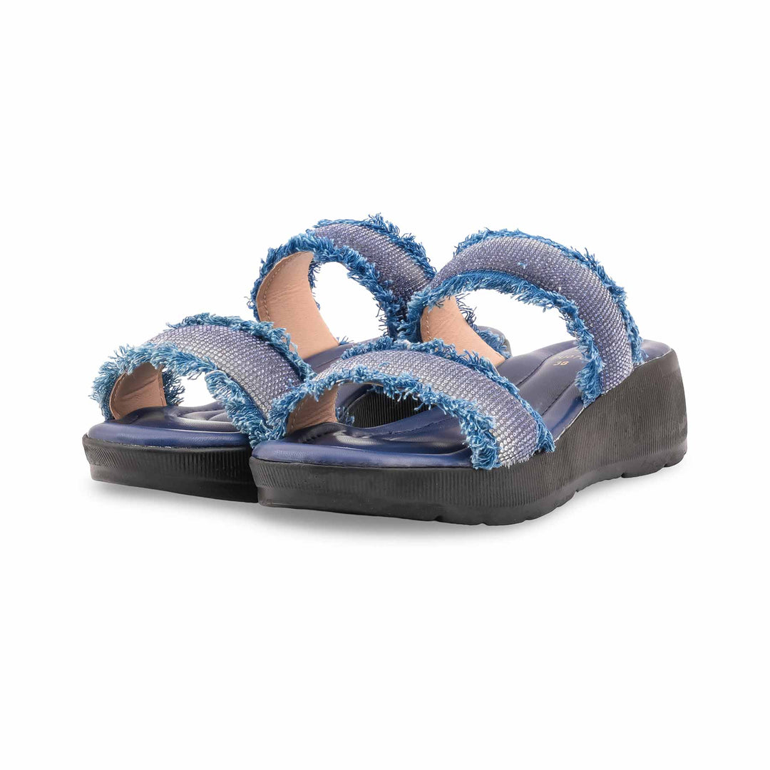 Blue Formal Slipper For Ladies PU0768