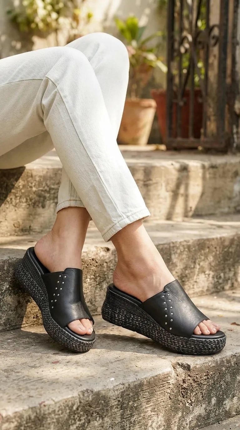 Black Formal Slipper For Women PU0771