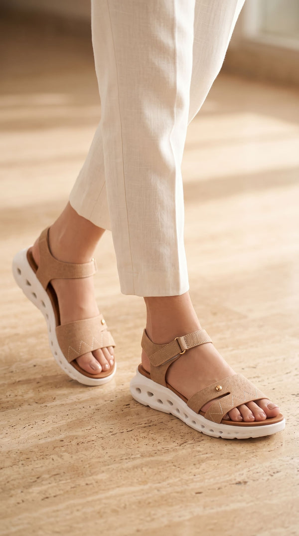 Beige Formal Sandal For Ladies PU0780