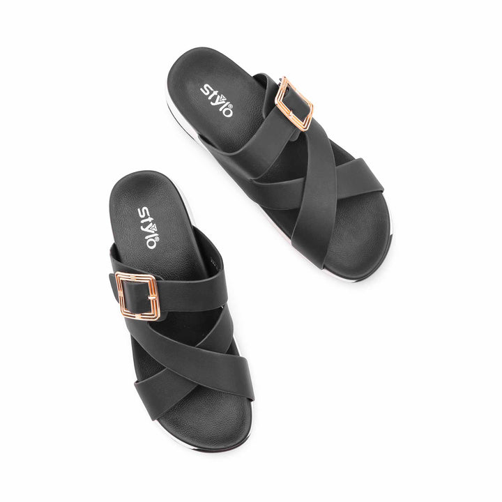 Black Formal Slipper For Ladies PU0783