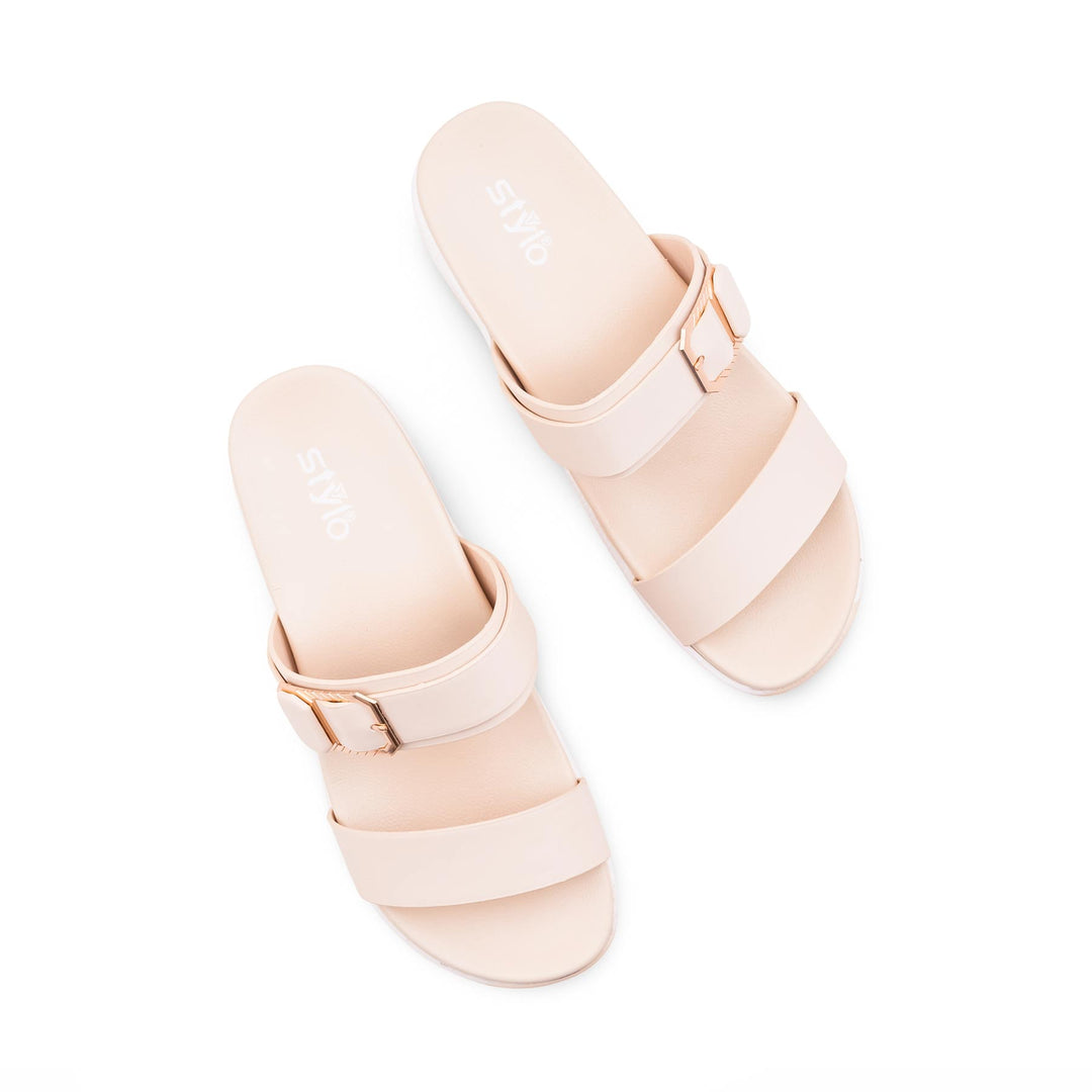 Cream Formal Slipper For Ladies PU0784