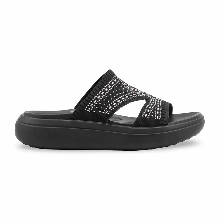 Black Formal Slipper For Ladies PU0800