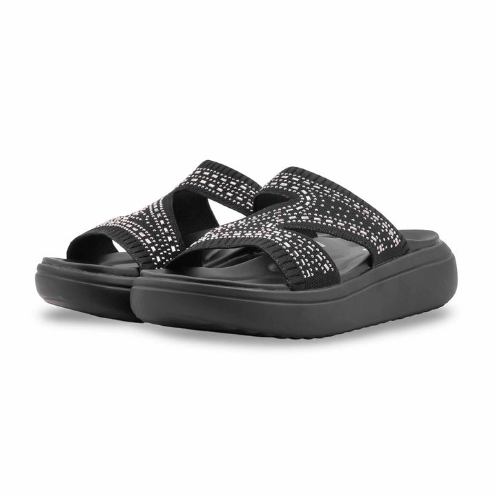 Black Formal Slipper For Ladies PU0800