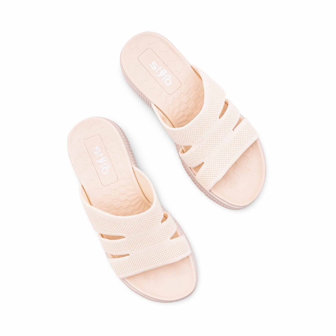 Cream Formal Slipper For Ladies PU0810