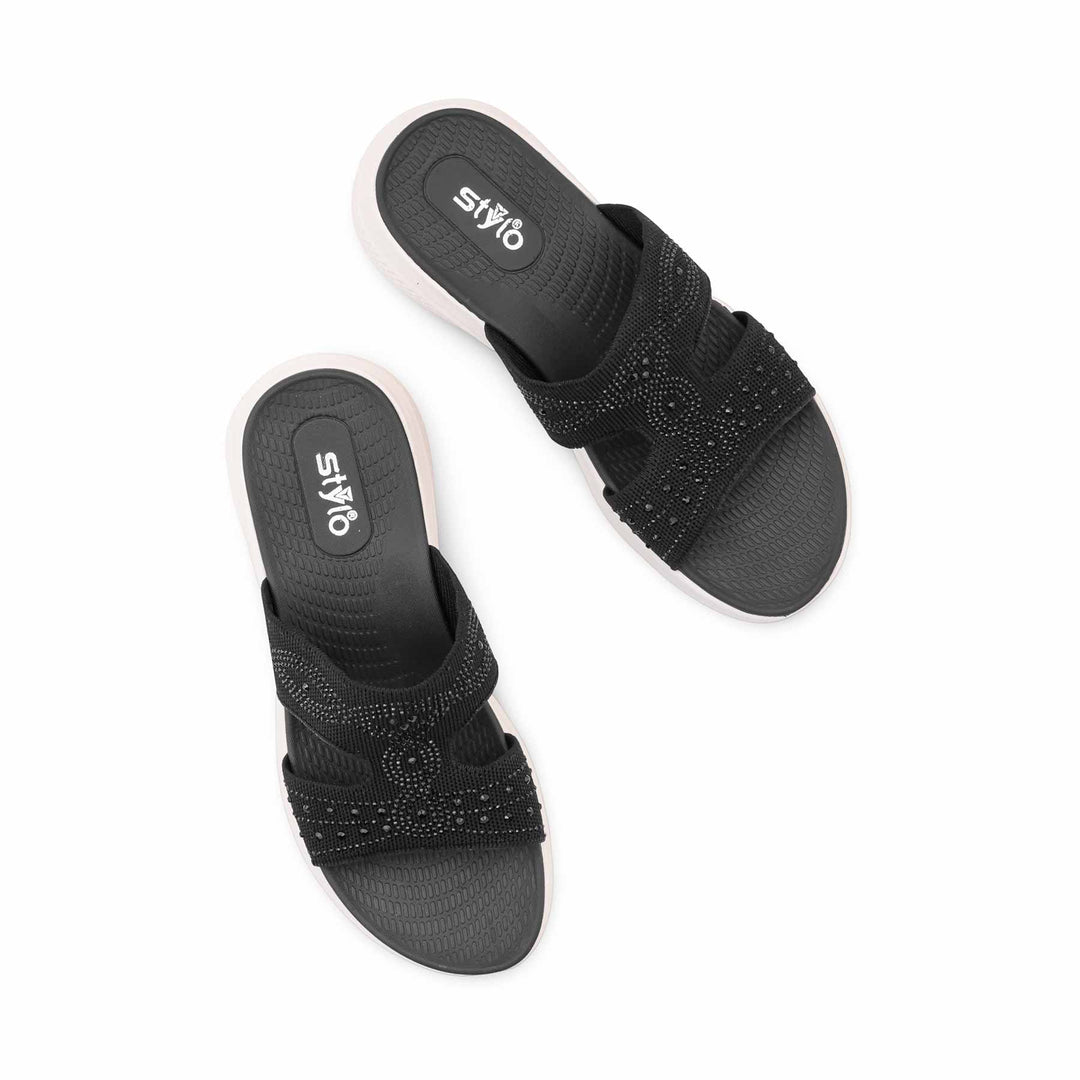 Black Formal Slipper For Ladies PU0811