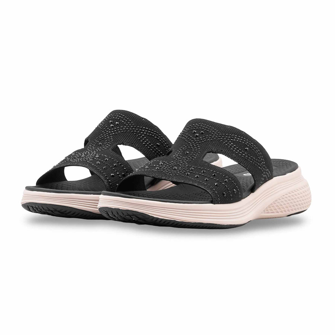 Black Formal Slipper For Ladies PU0811