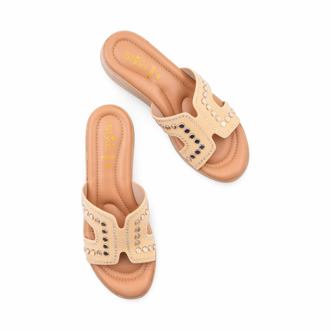 Beige Formal Slipper For Women PU0818