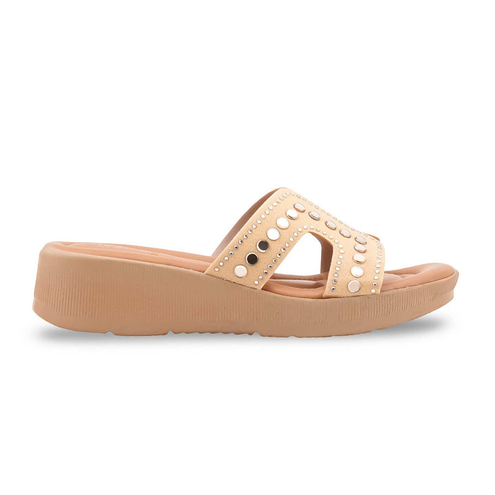Beige Formal Slipper For Women PU0818