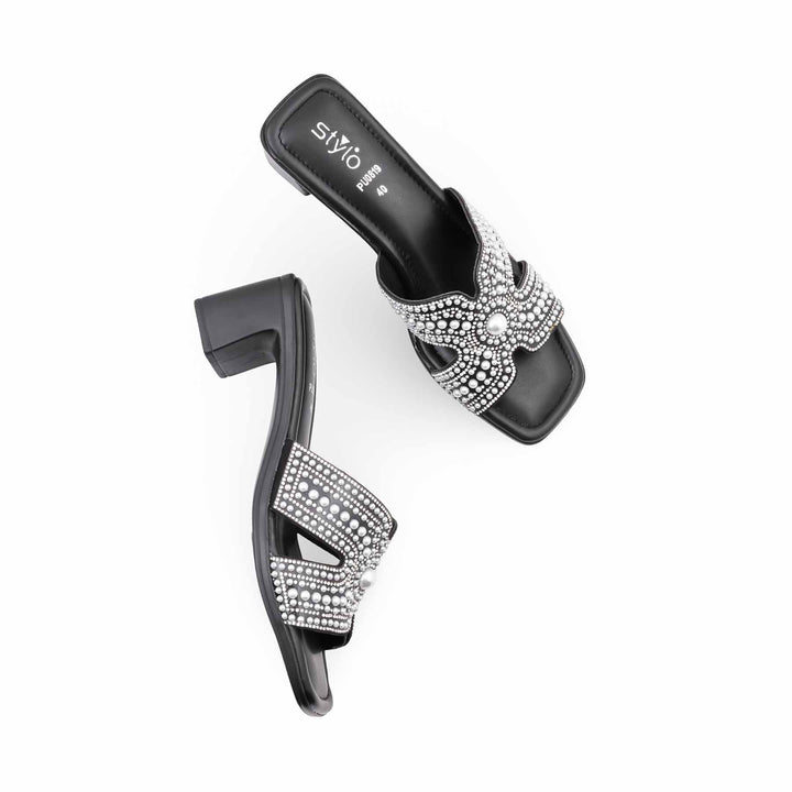 Black Formal Slipper For Women PU0819