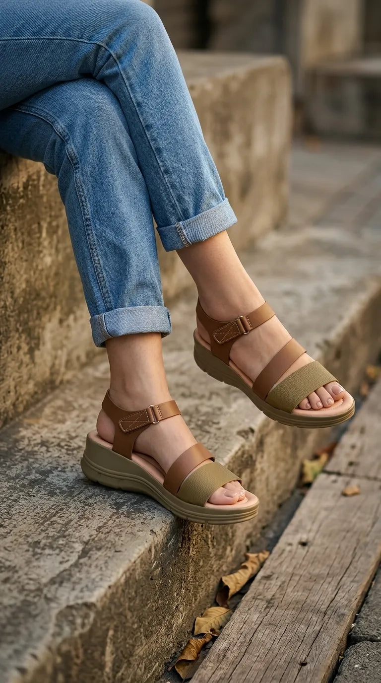 Olive Formal Sandal For Ladies PU0826
