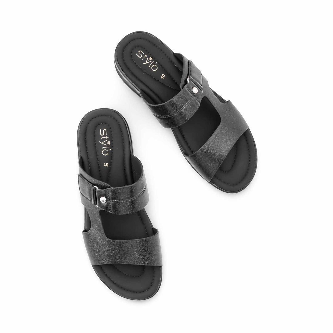 Black Formal Slipper For Ladies PU0827