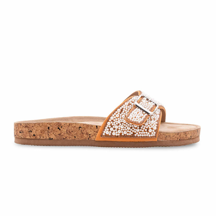 Golden Formal Slipper For Ladies PU0830