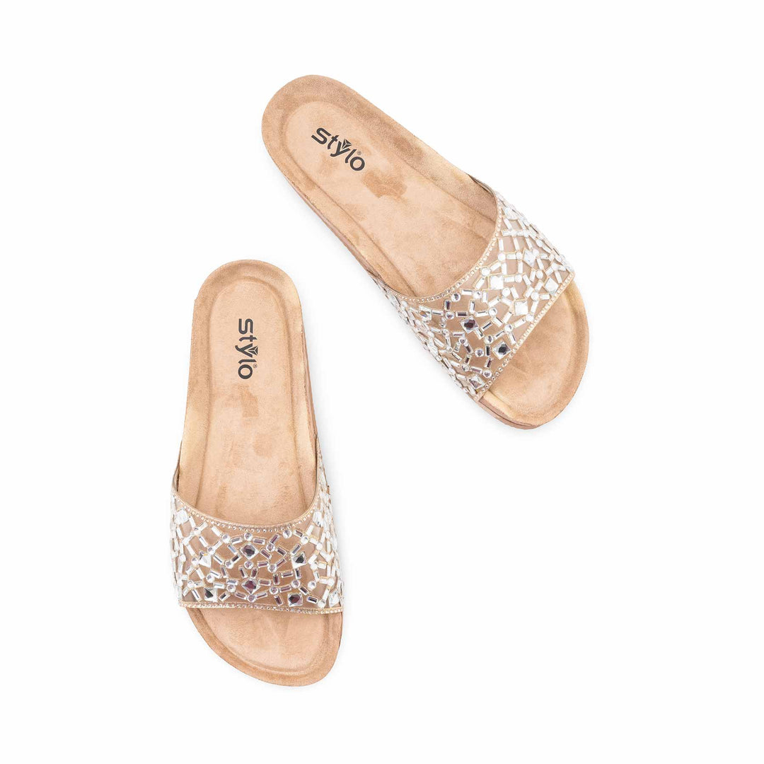 Golden Formal Slipper For Women PU0832