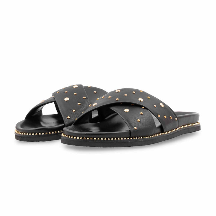 Black Formal Slipper For Ladies PU0836