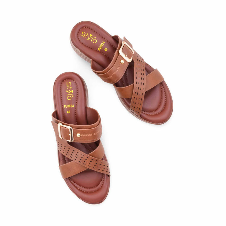 Coffee Formal Slipper For Women PU0854