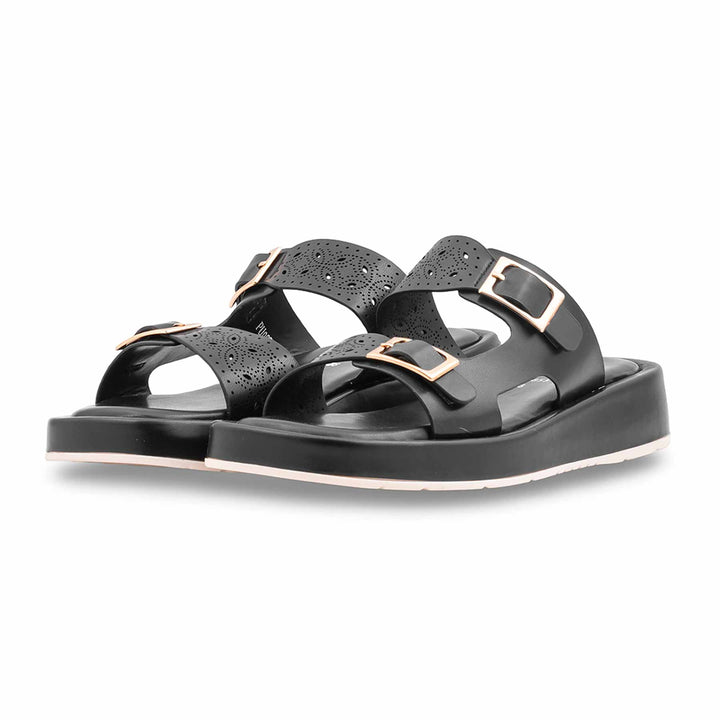 Black Formal Slipper For Ladies PU0855