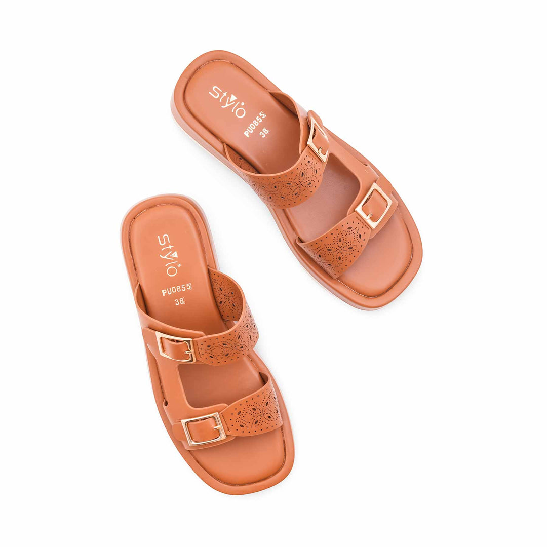 Tan Formal Slipper For Ladies PU0855