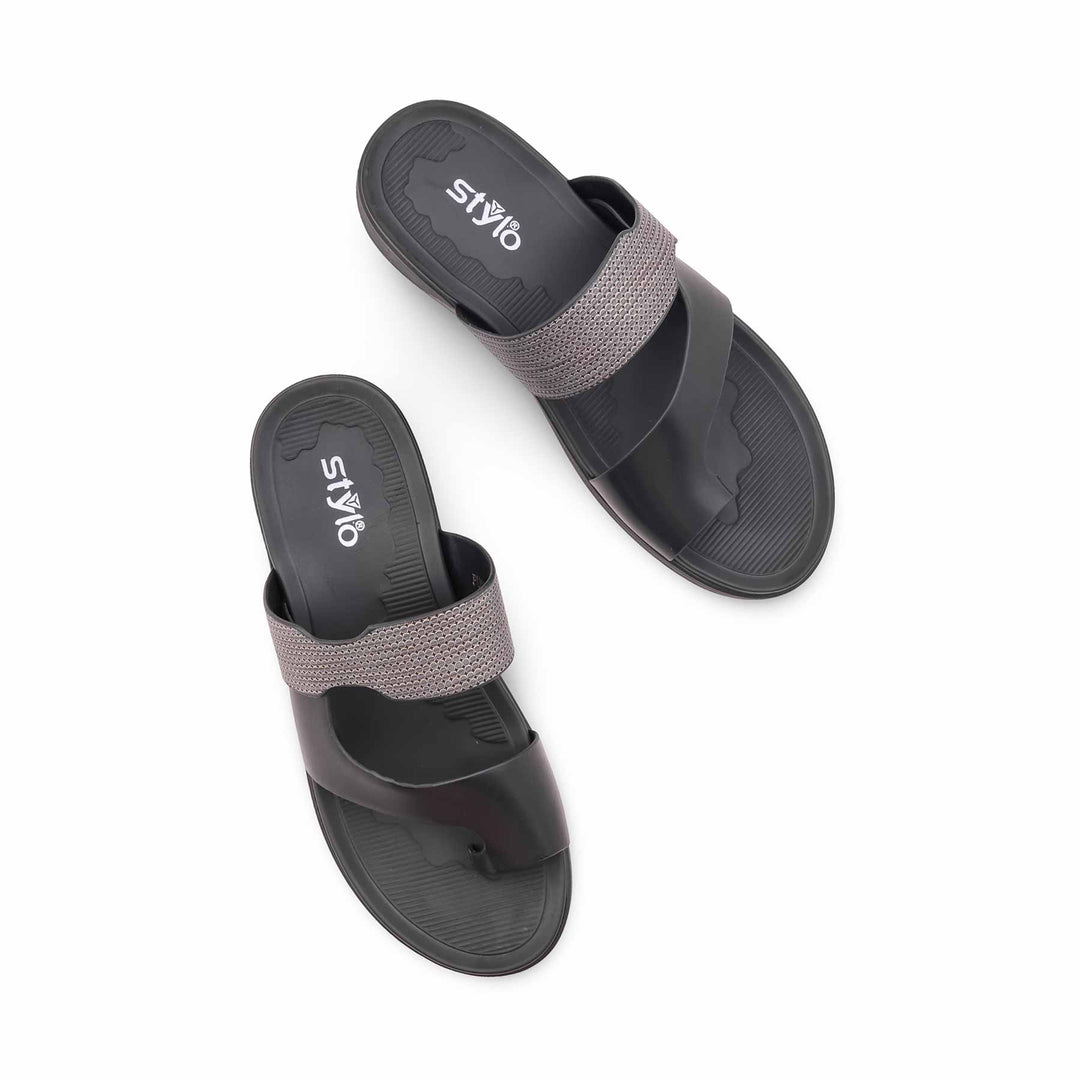 Black Formal Chappal For Women PU0864