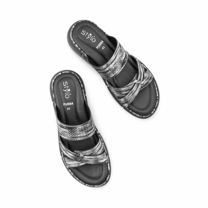 Black Formal Slipper For Ladies PU0884
