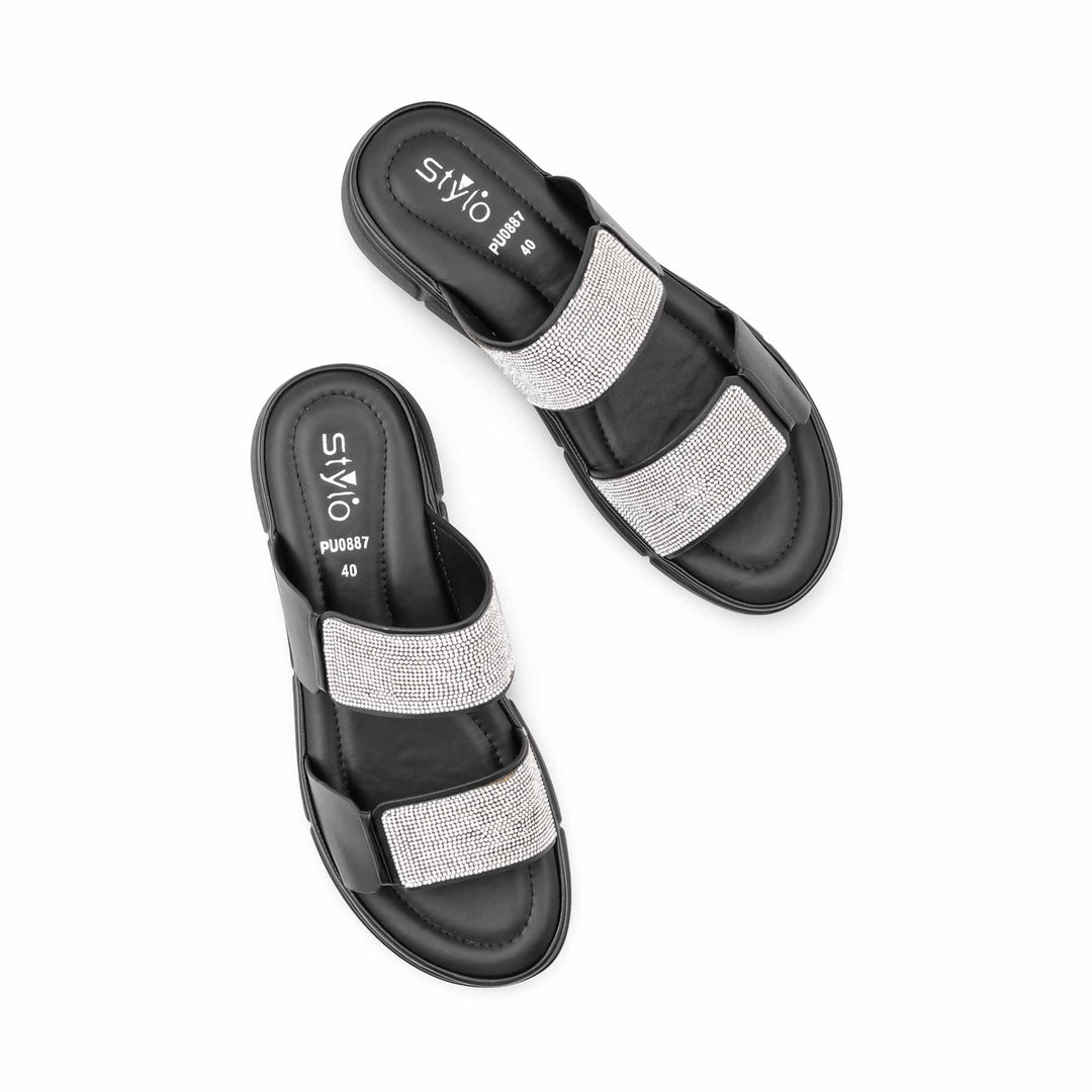 Black Formal Slipper For Ladies PU0887