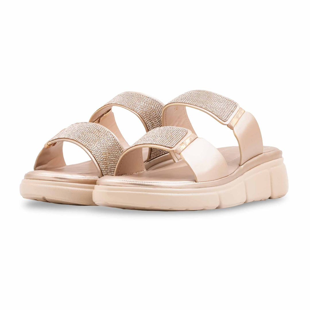 Golden Formal Slipper For Women PU0887