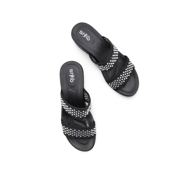 Black Formal Slipper For Ladies PU0888
