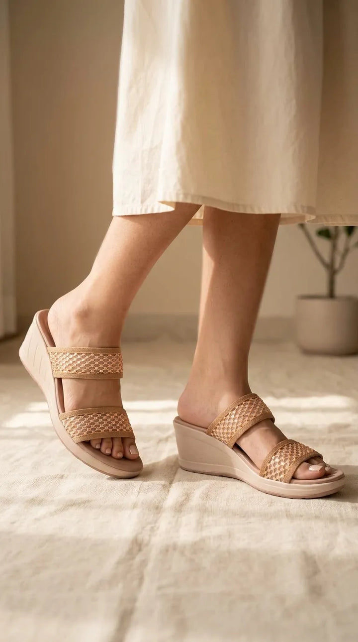 Beige Formal Slipper For Women PU0888