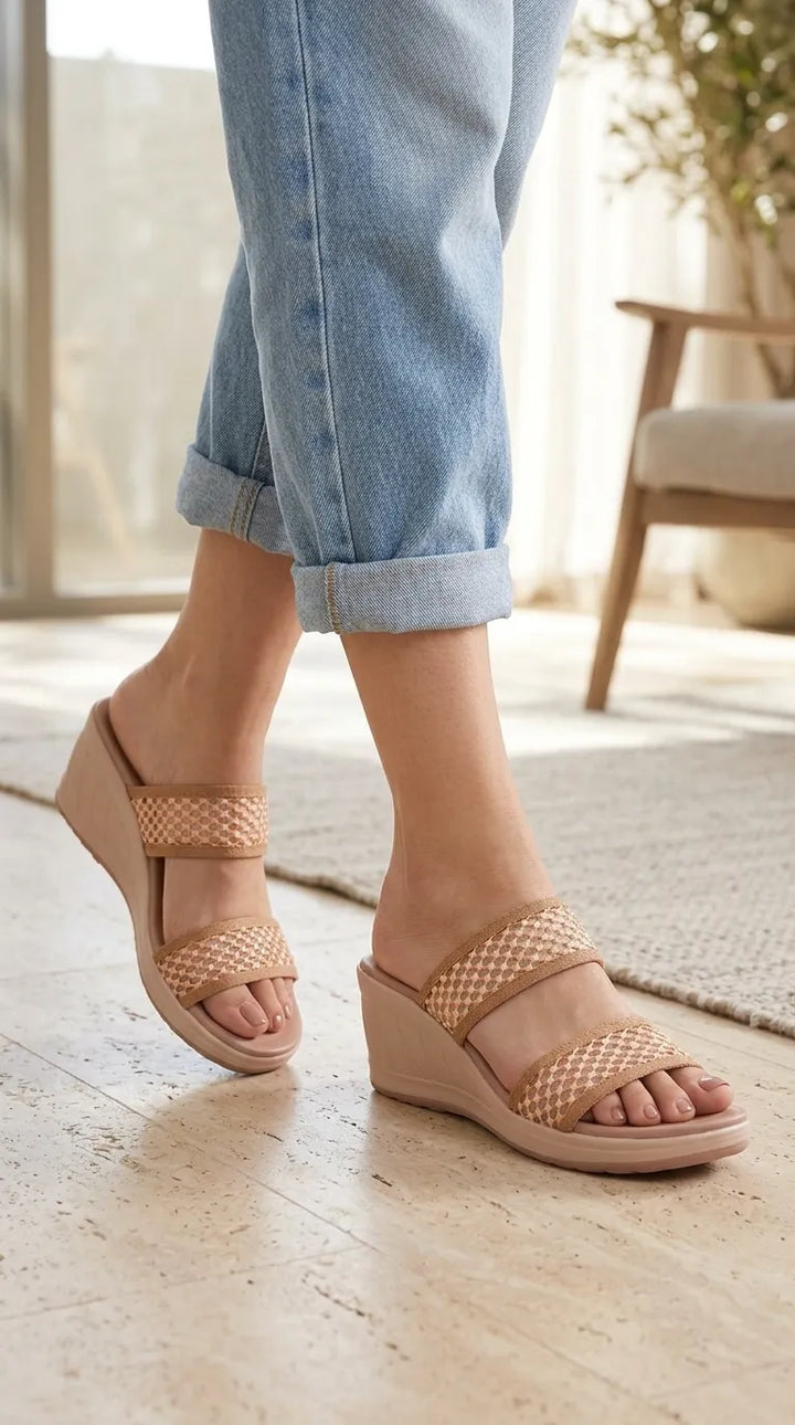 Beige Formal Slipper For Women PU0888