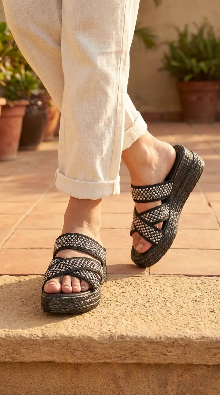 Black Formal Slipper For Women PU0889