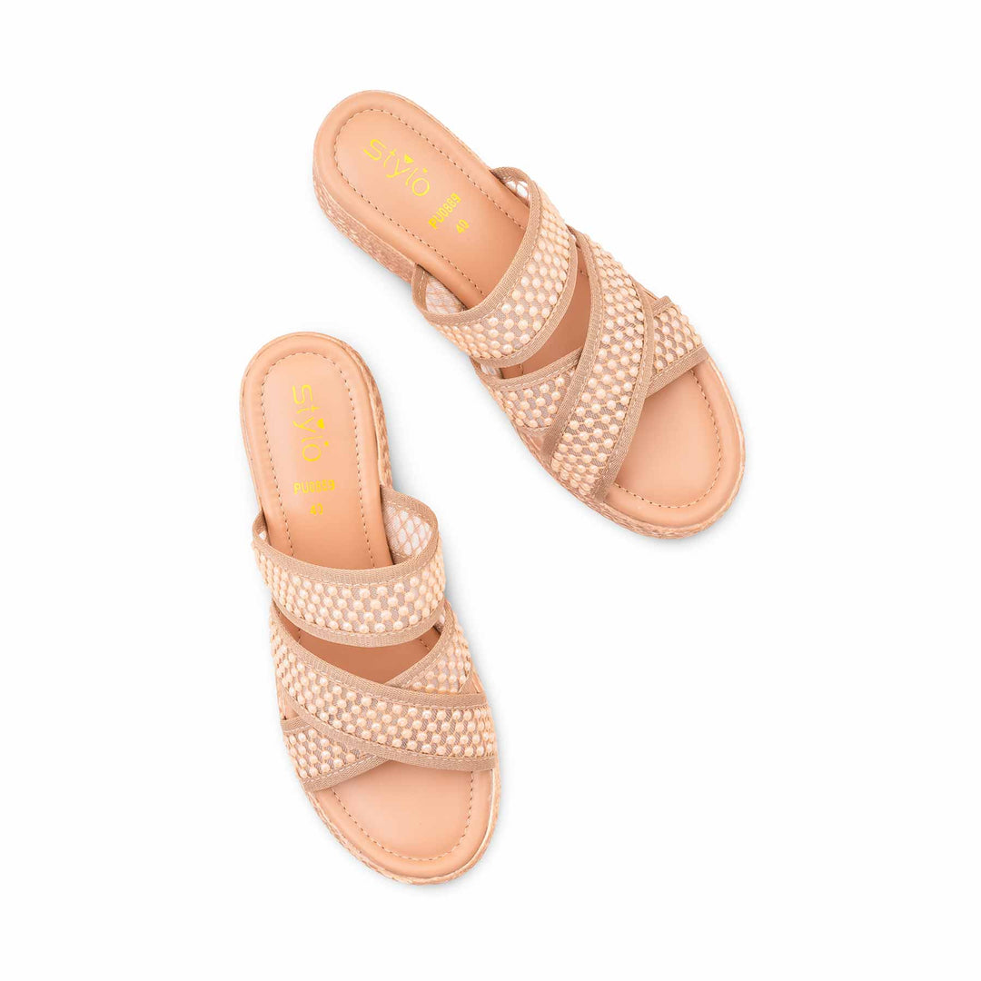 Beige Formal Slipper For Ladies PU0889